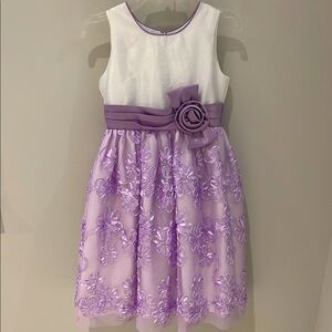 Jayne Copeland girls purple and white floral dress size 8